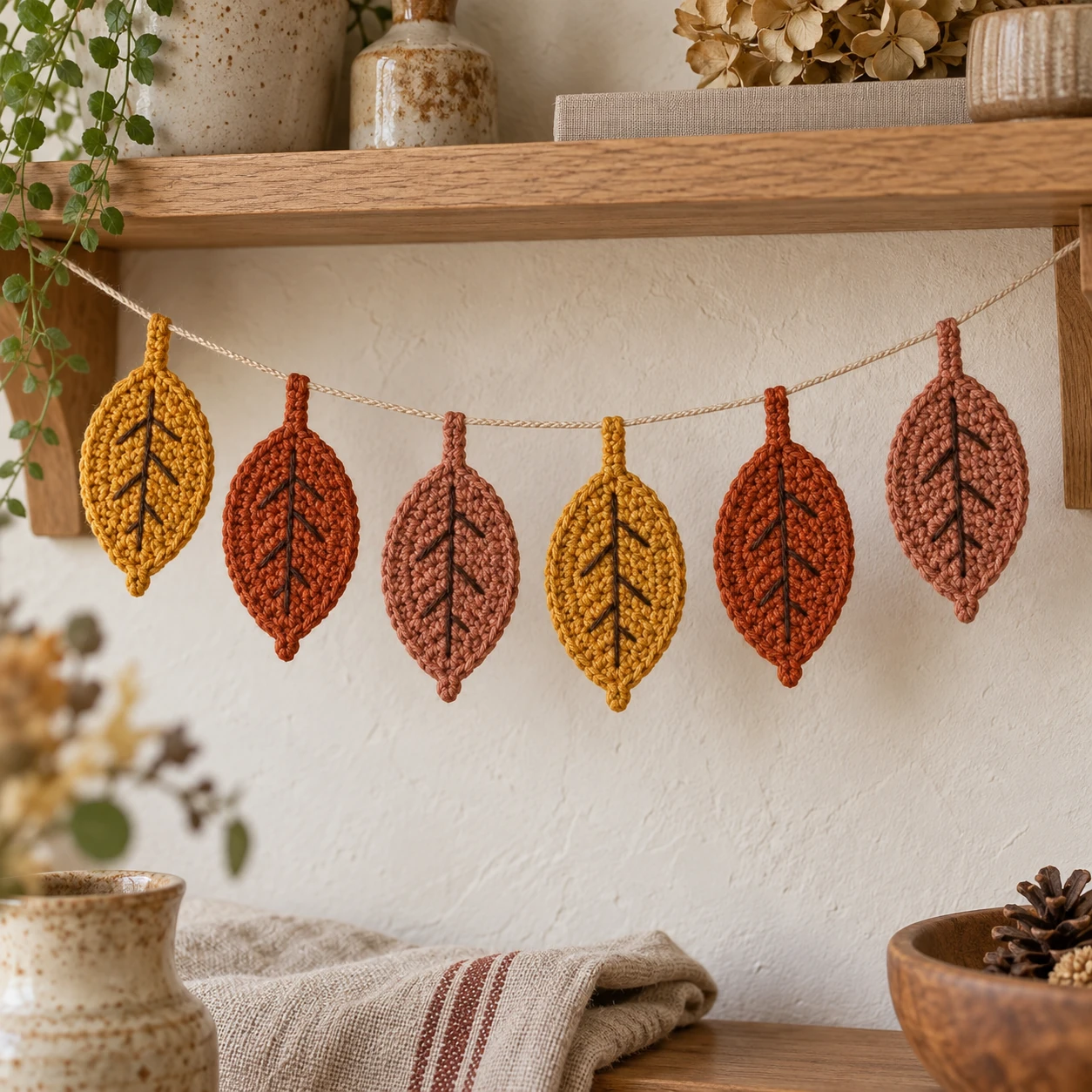 Herbstblätter häkeln